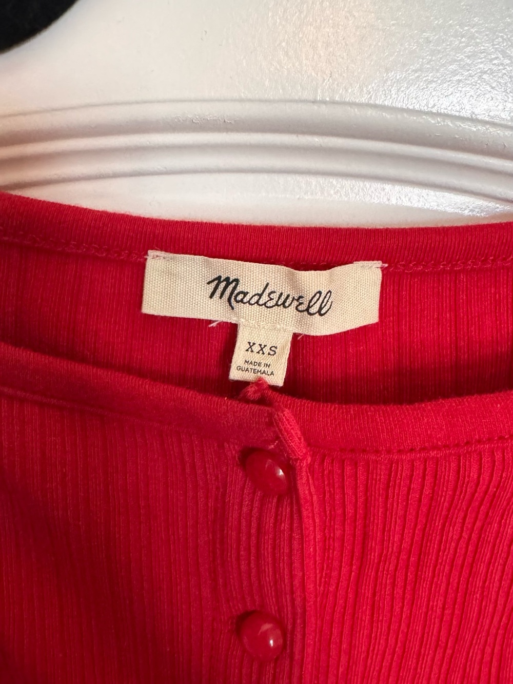 Madewell Cherry Red Ribbed Button-Front Tank - Picture 5 of 6